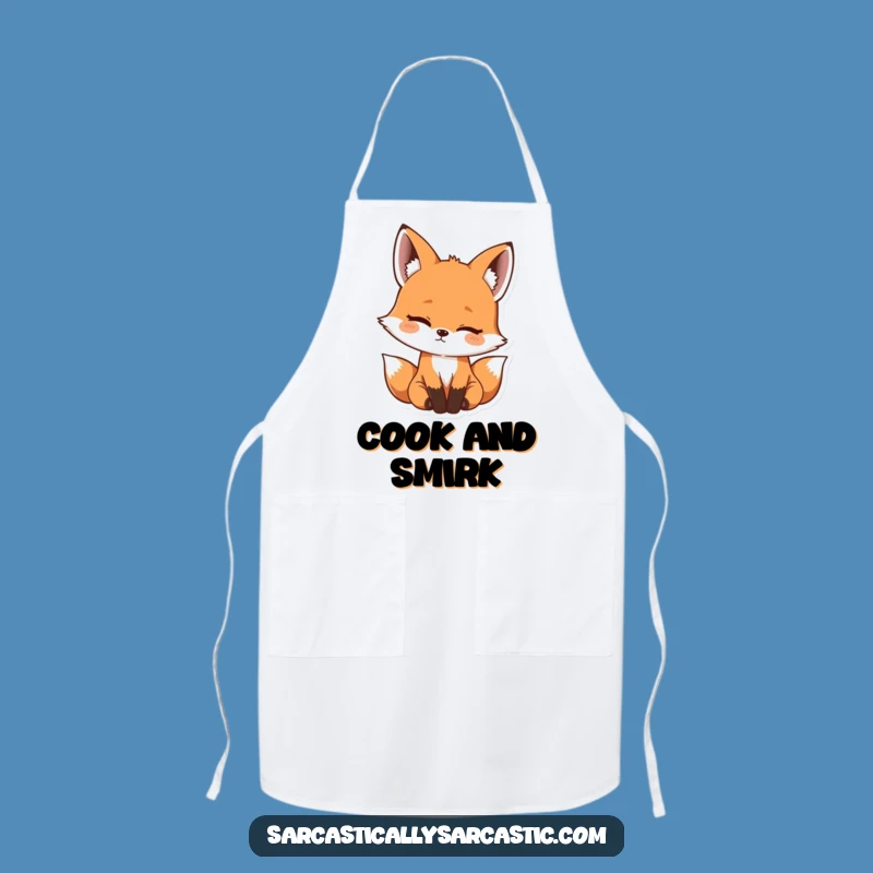 Funny Kawaii Fox Apron: Kitchen Amused Head Tilt, The Perfect Funny Gift for Chefs