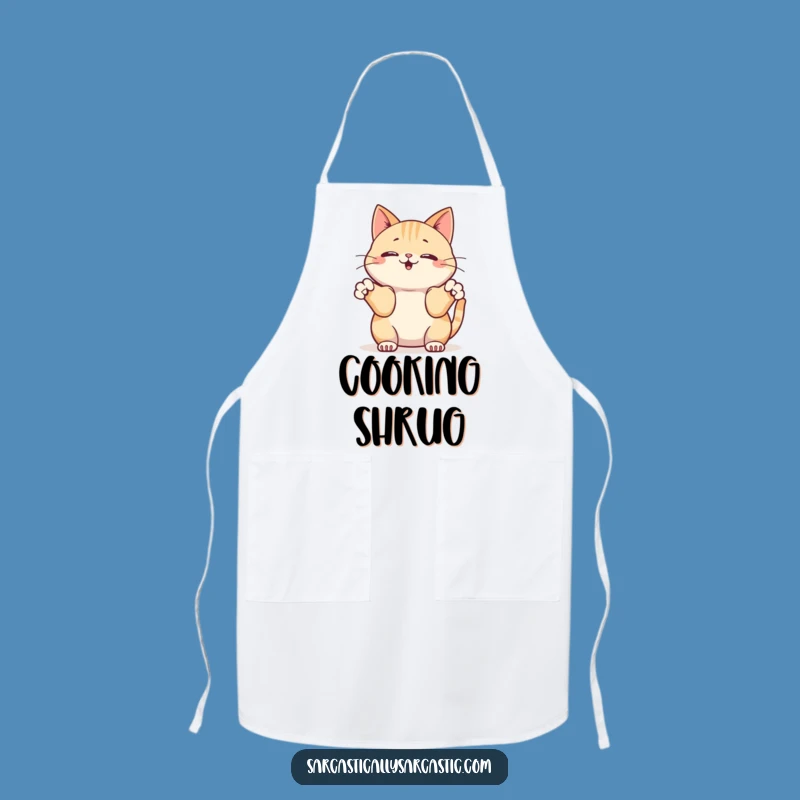 Funny Kawaii Cat Shrug Apron - Cook with Casual Feline Charm