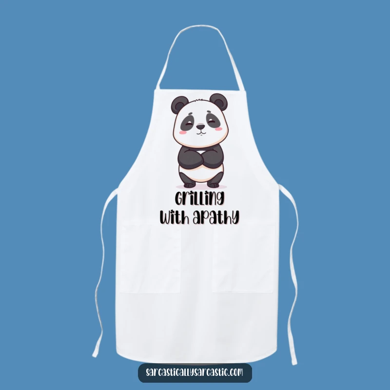 Funny Deadpan Panda Apron - Kitchen Indifference Master - Perfect Funny Gift