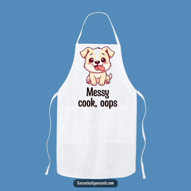 Funny Dog Tongue Out Apron: Playful Chef's Silly Kitchenwear