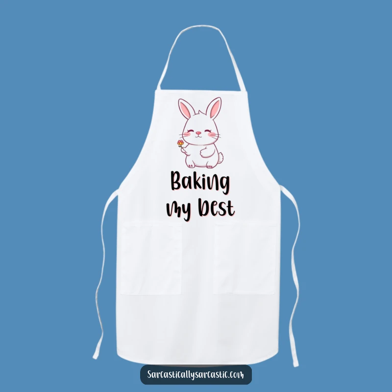 Add a touch of sweetness and wit to your kitchen adventures with this funny apron. Features a rabbit's charming demeanor.