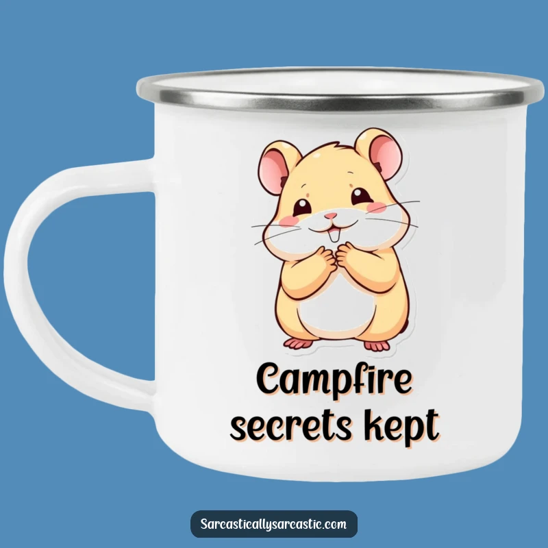 Funny Kawaii Hamster Camping Mug: Rugged Stifled Smile, Ideal Funny Gift for Outdoors