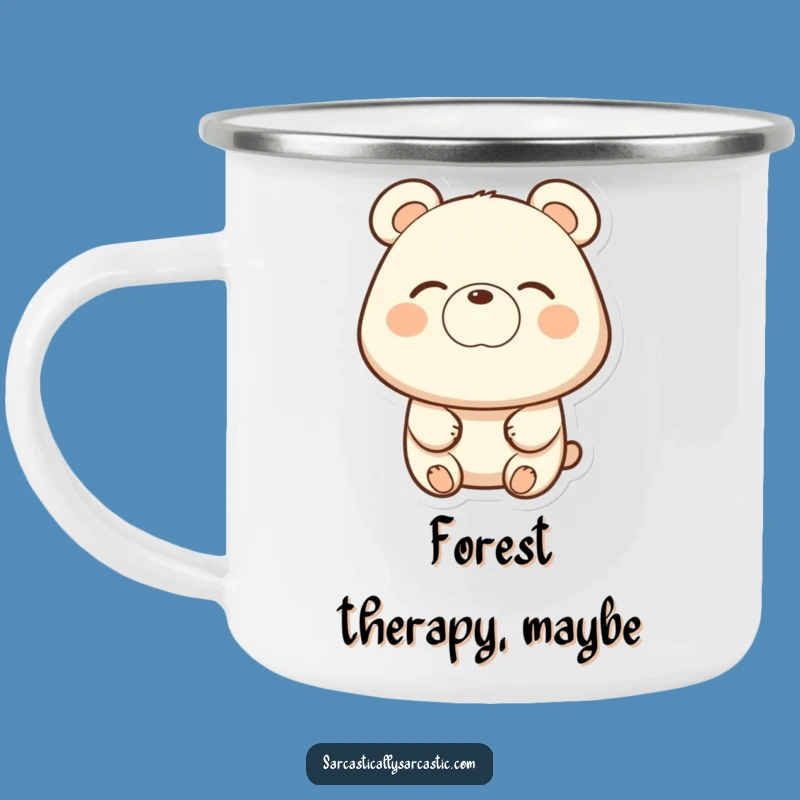 Funny Bear Eye-Roll Camping Mug: Rugged & Hilarious Outdoor Gift