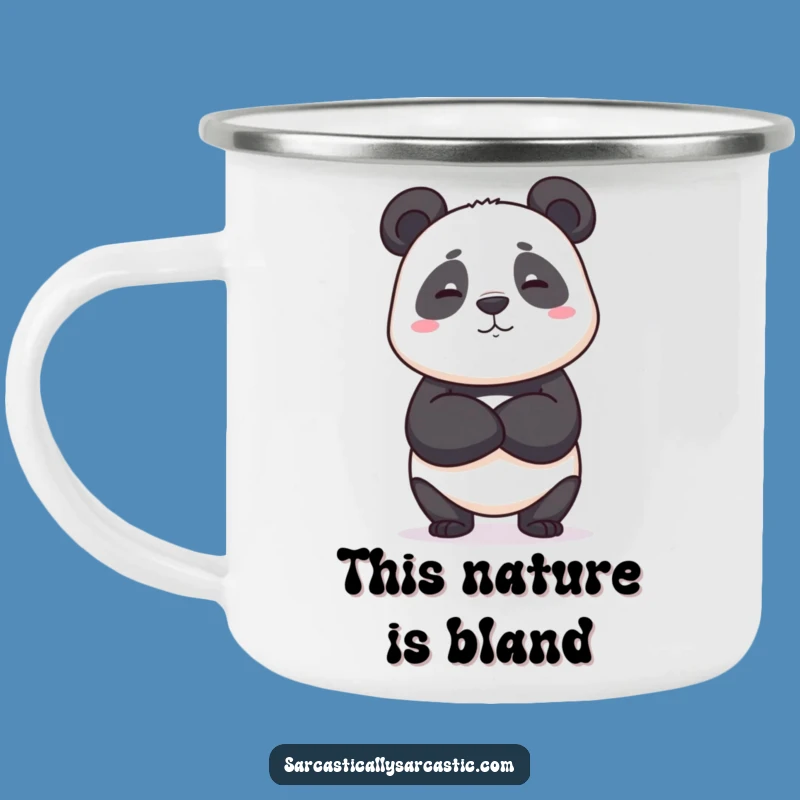 Funny Deadpan Panda Camping Mug - Campfire Calmness - Perfect Funny Gift