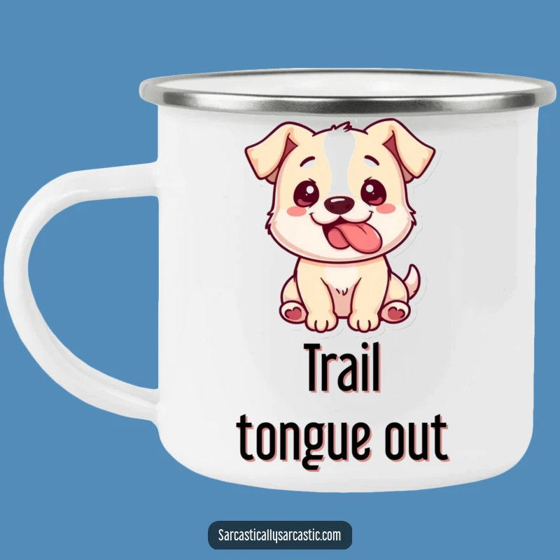 Funny Dog Tongue Out Camping Mug: Playful Pup's Outdoor Mug