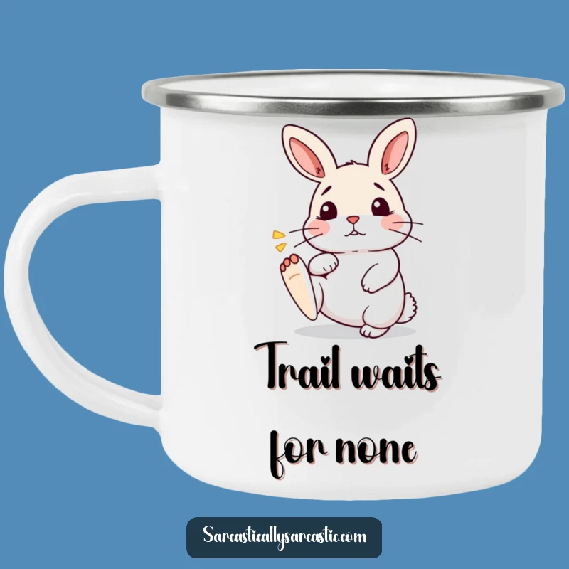Funny Kawaii Rabbit Camping Mug: Impatient Sips, Your Perfect Outdoor Funny Gift!