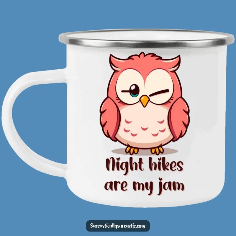 Funny Owl Knowingly Close Eye Camping Mug: Rugged & Hilarious Wise Gift
