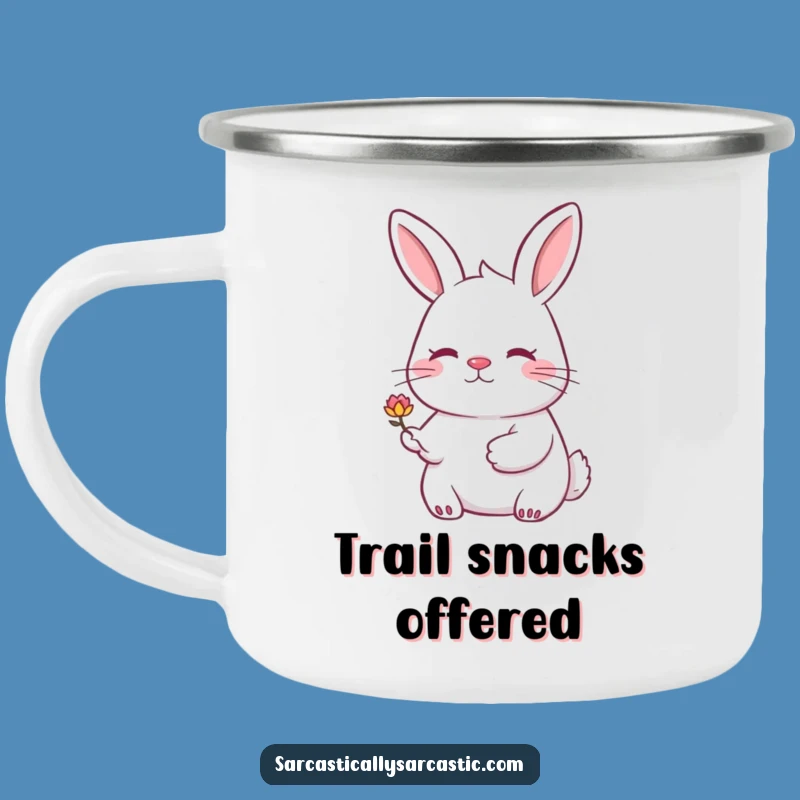 Funny Rabbit Flower Camping Mug - Outdoor Adventures with a Whisper of Wit