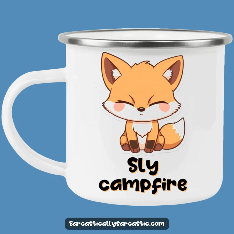 Funny Sly Fox Camping Mug: Durable, Winking Character Drinkware - Funny Gift!