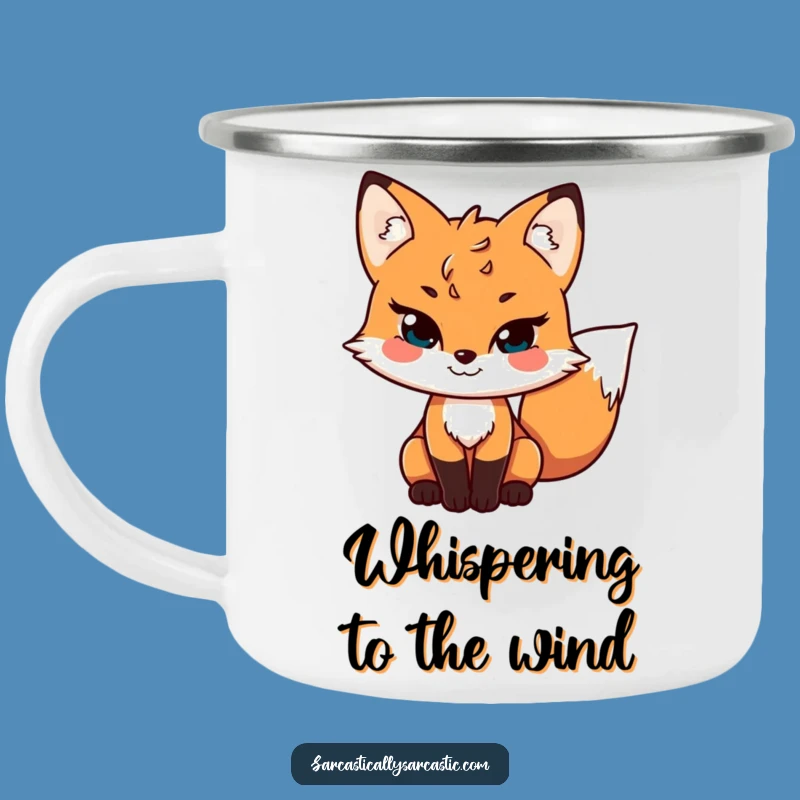 Funny Sly Fox Enamel Mug: Adventure with Wit - Your Perfect Funny Camp Gift