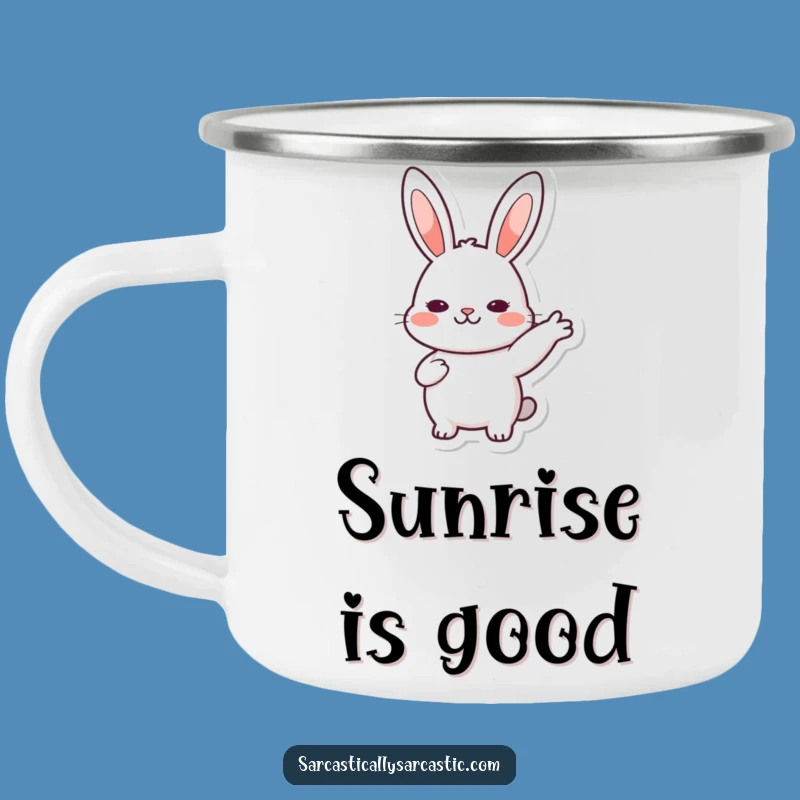 Funny Rabbit Nod Camping Mug: Kawaii Character Outdoor Agreement, Perfect Funny Gift!