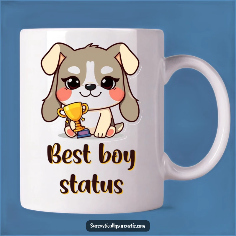 Funny Smug Dog Trophy Mug - Victorious Pooch, Perfect Winning Gift