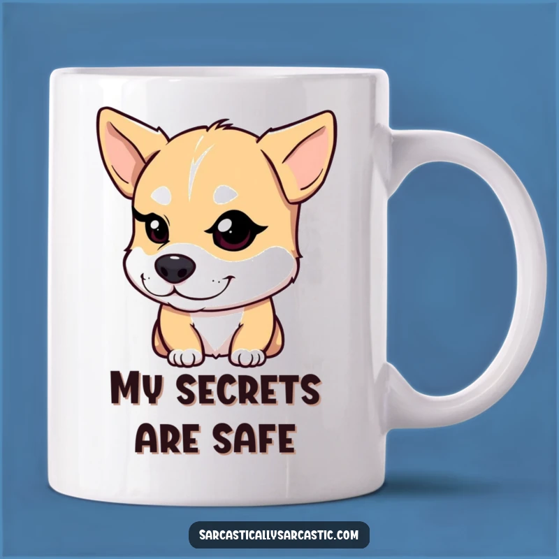 Funny Dog Wink Mug: A Smirking Pup's Secret Joke Gift Mug