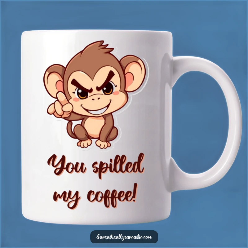 Funny Monkey Mug: Hilarious Gift for Blame-Shifting & Mischief
