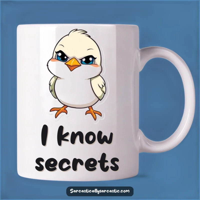 Funny Sly Bird Mug: Share Secrets with This Knowing Avian Gift!