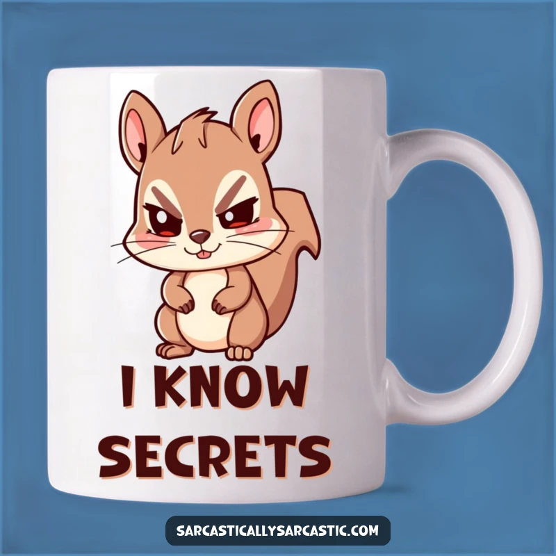 Funny Kawaii Squirrel Mug: Knowing Wink Design, Perfect Funny Gift for the Mischievous!
