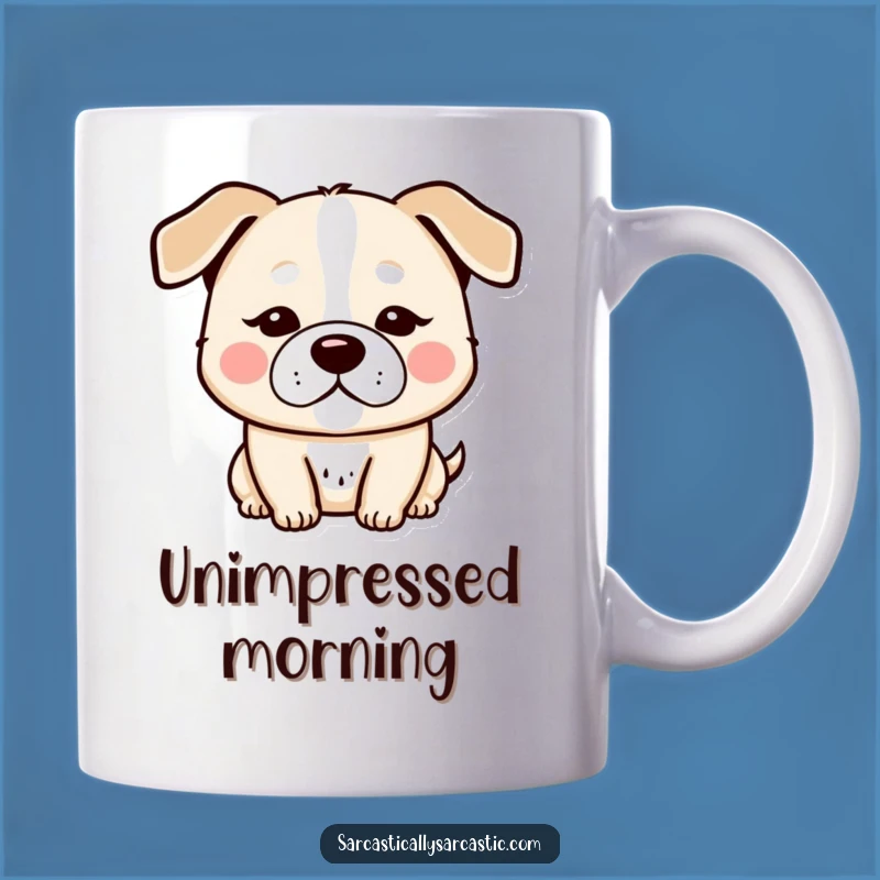 Funny Kawaii Dog Mug: Deadpan Expression, Droopy Ears Gift