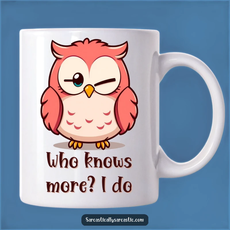 Funny Owl Knowingly Close Eye Mug: Hilarious Gift for Wise Ones