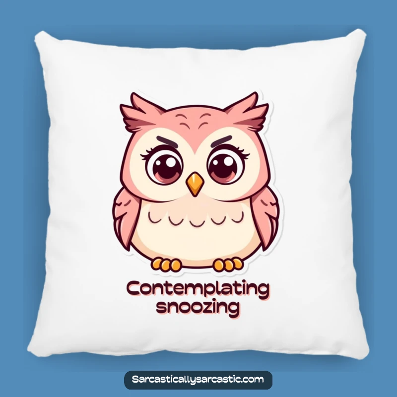 Funny Owl Pillow - Curious Head Tilt Cushion Gift