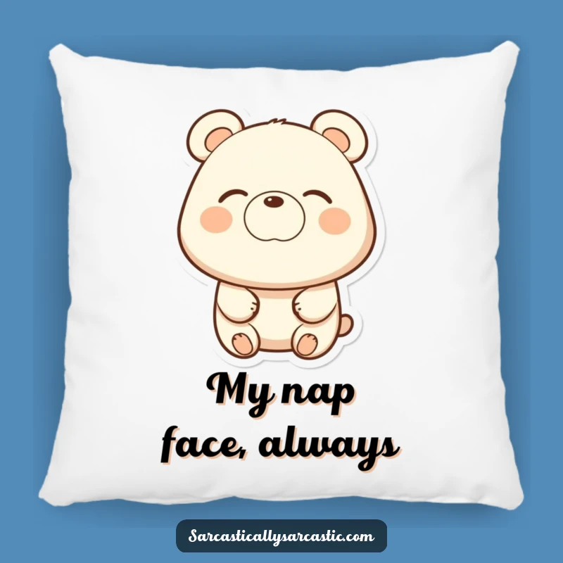 Funny Bear Eye-Roll Pillow: Cozy & Hilarious Gift for Comfy Sarcasm