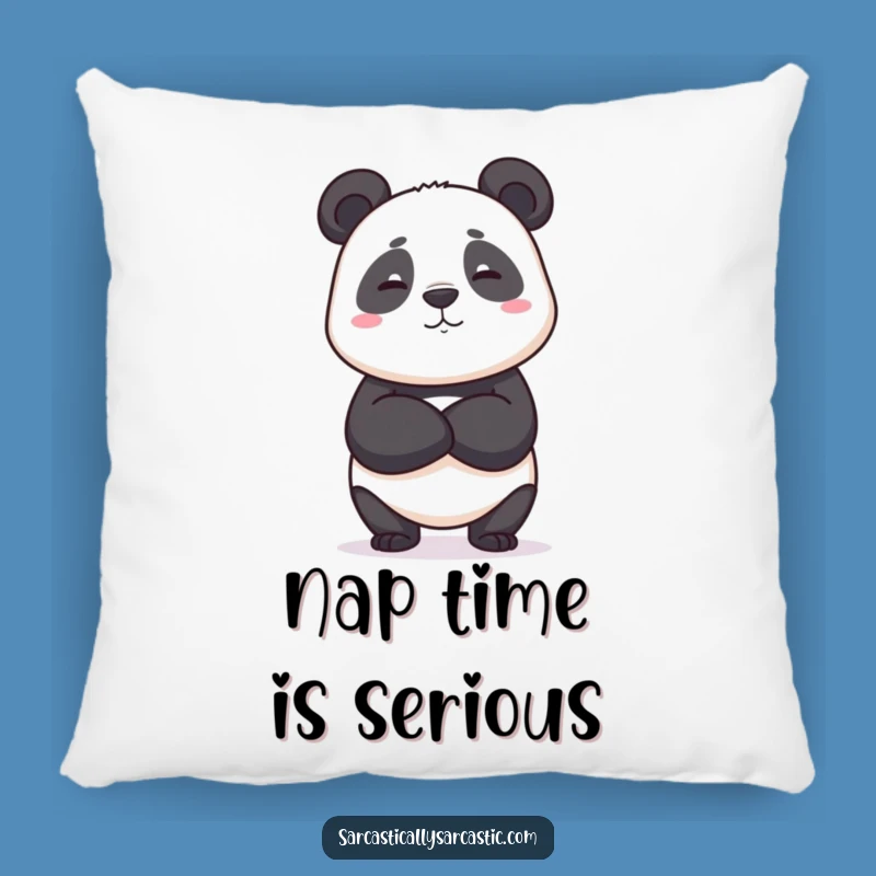 Funny Deadpan Panda Pillow - Cozy Apathy Cushion - Ideal Funny Gift