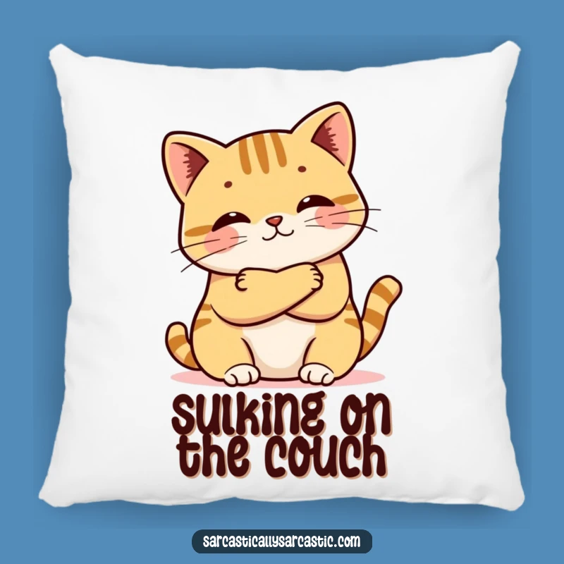 Funny Kawaii Cat Pout Pillow: Cushy Comfort with Attitude