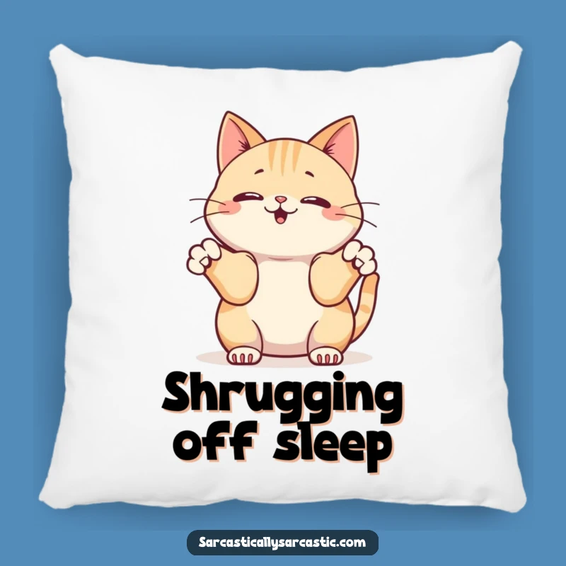 Funny Kawaii Cat Shrug Pillow - Soft Comfort with a Hint of 'Whatever'