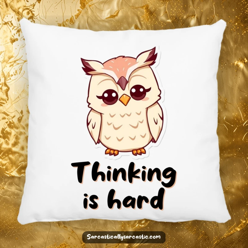 Funny Kawaii Owl Pillow: A soft cushion with a cute owl tilting its head with a funny, quizzical expression.