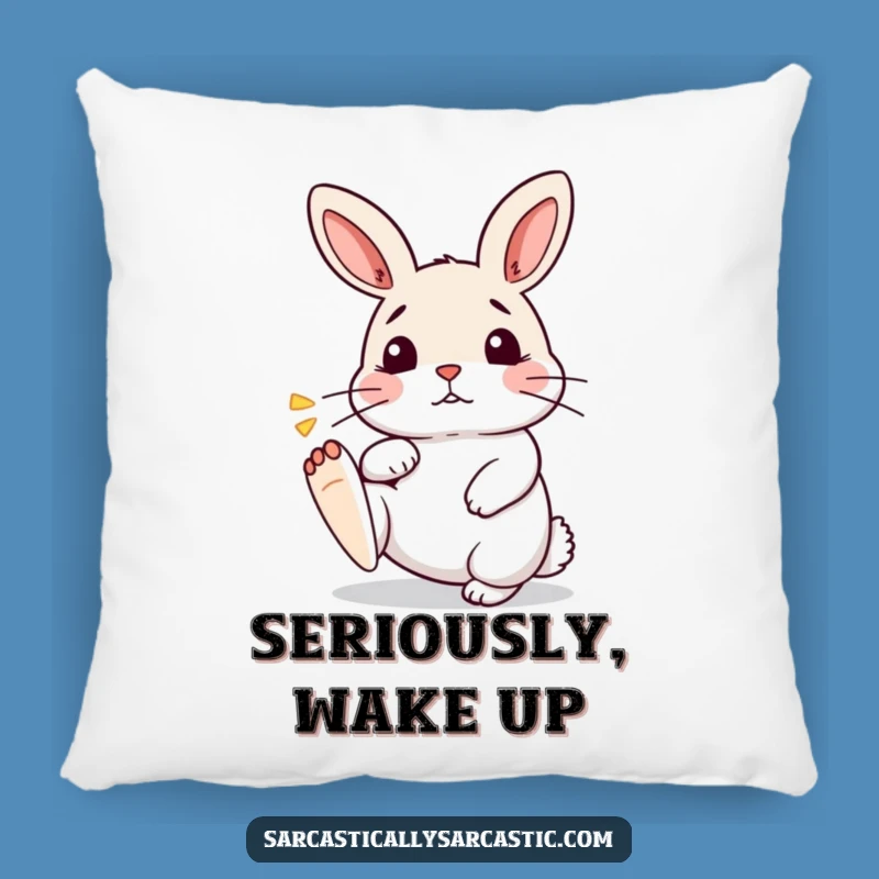 Funny Kawaii Rabbit Pillow: Impatient Tapping Foot Comfort, Cute and Hilarious Funny Gift!