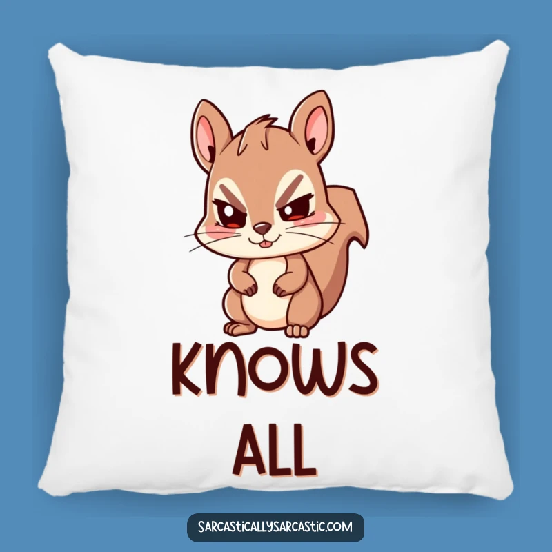 Funny Kawaii Squirrel Pillow: Sly Wink Comfort, Soft and Hilarious Funny Gift!