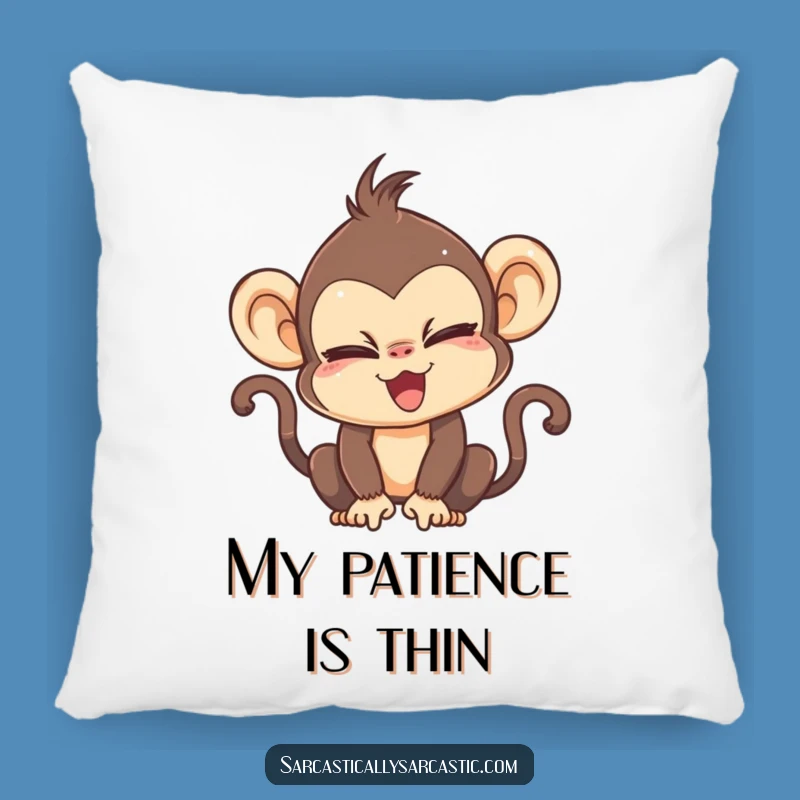 Kawaii Monkey Eye Roll Pillow, Cozy Sarcasm Funny Gift