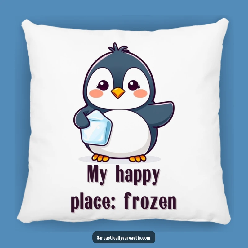 Kawaii Penguin Ice Cube Pillow, Cozy Cool Funny Gift