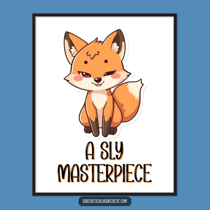 Funny Sly Fox Digital Art: Printable Character's Wit, an Instant Funny Gift
