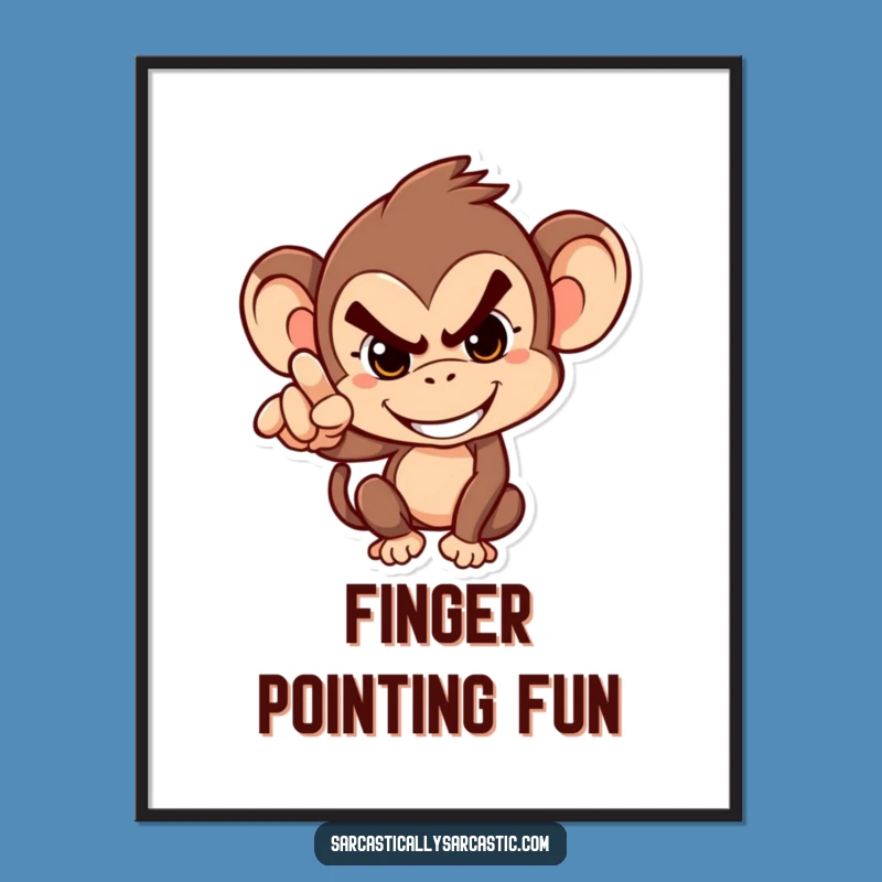 Funny Monkey Digital Art Print: Hilarious Decor for a Playful Space