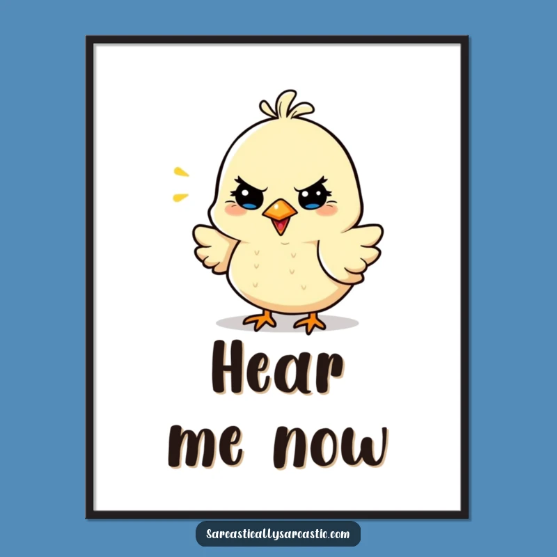 Funny Sarcastic Bird Digital Art - Witty Chirp Wall Decor, Instant Gift