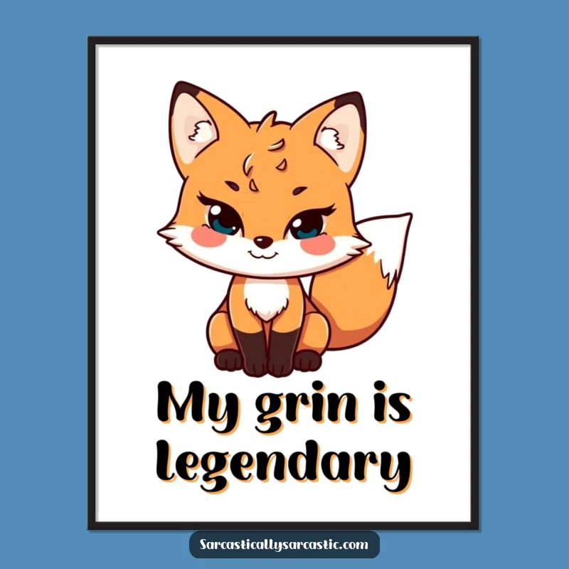 Funny Sly Fox Digital Art: Instant Wit for Your Walls - A Charming Funny Art Gift