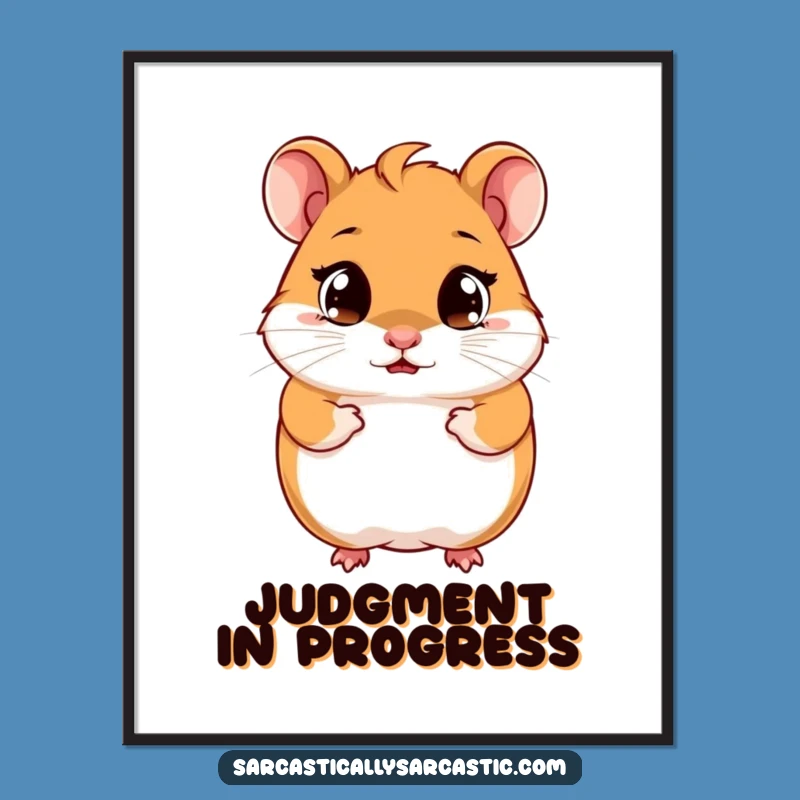 Funny Hamster Digital Art: Cute Smirking Character, Instant Decor Gift!