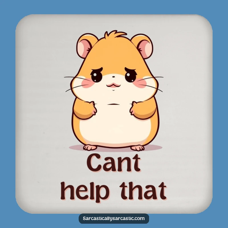 Funny Kawaii Hamster Coaster: Deadpan Protection, Add Funny Humor to Your Table!
