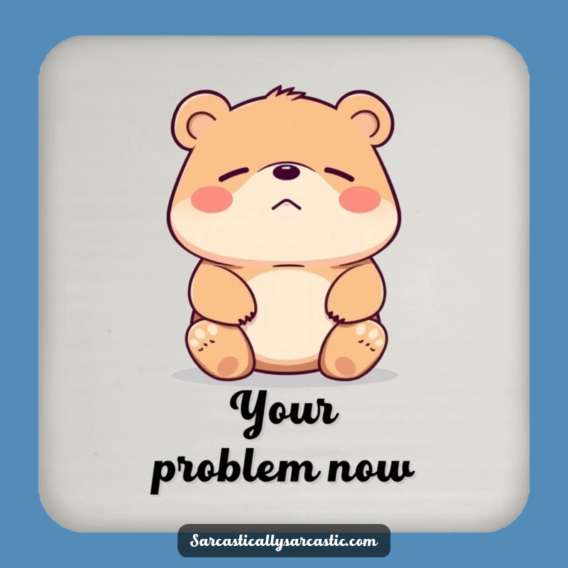 Funny Bear Shrug Coaster - Protect Surfaces with Coolness