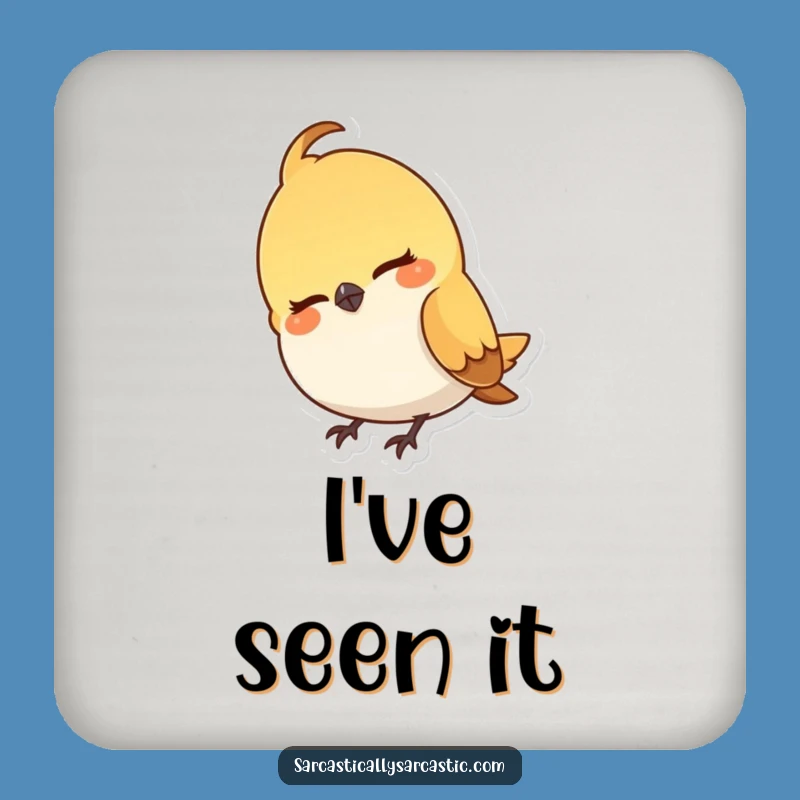 Funny Bird Coaster: Smirking Head Cock Character Drink Decor, Humorous Gift