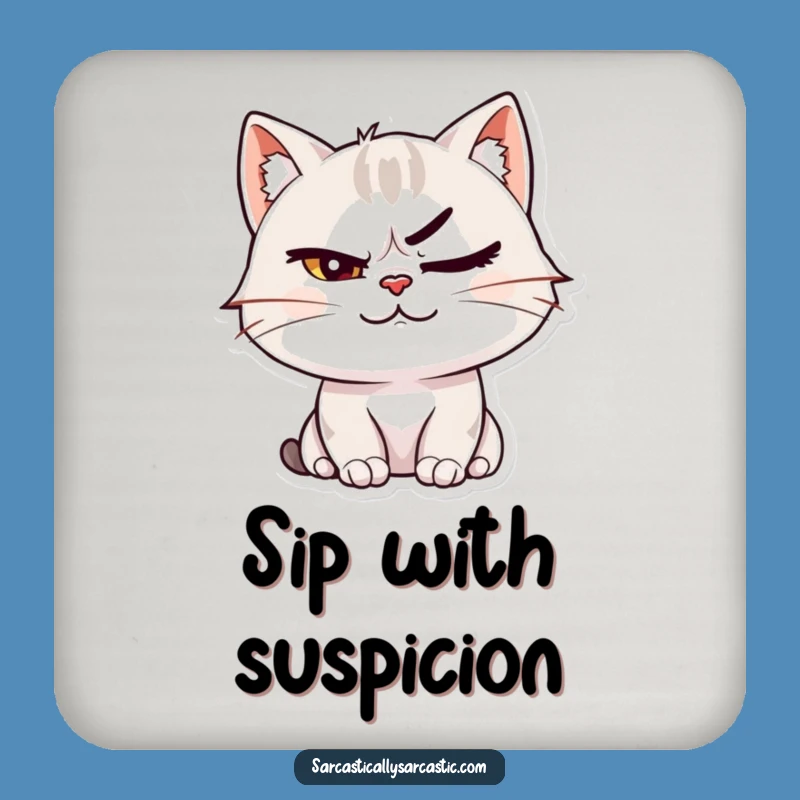 Funny Cat Smirk Coaster: Protect Surfaces with Sassy Feline Style
