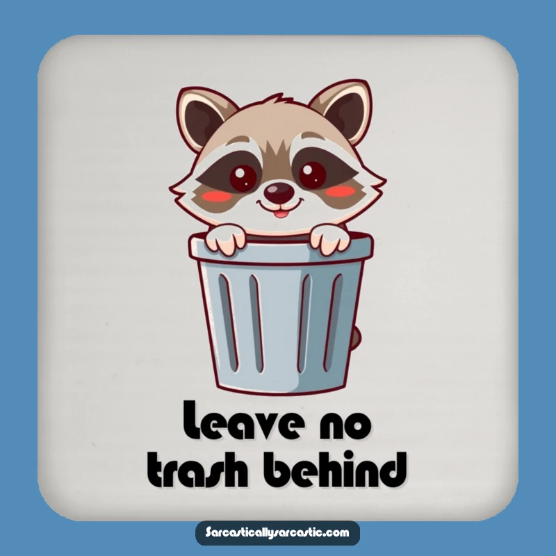Funny Raccoon Coaster: Cheerful Bandit Decor, Protect Surfaces Gift!