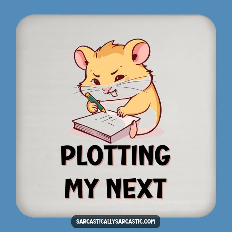 Funny Scribbling Hamster Coaster Set: Protect Surfaces with Creative Style!