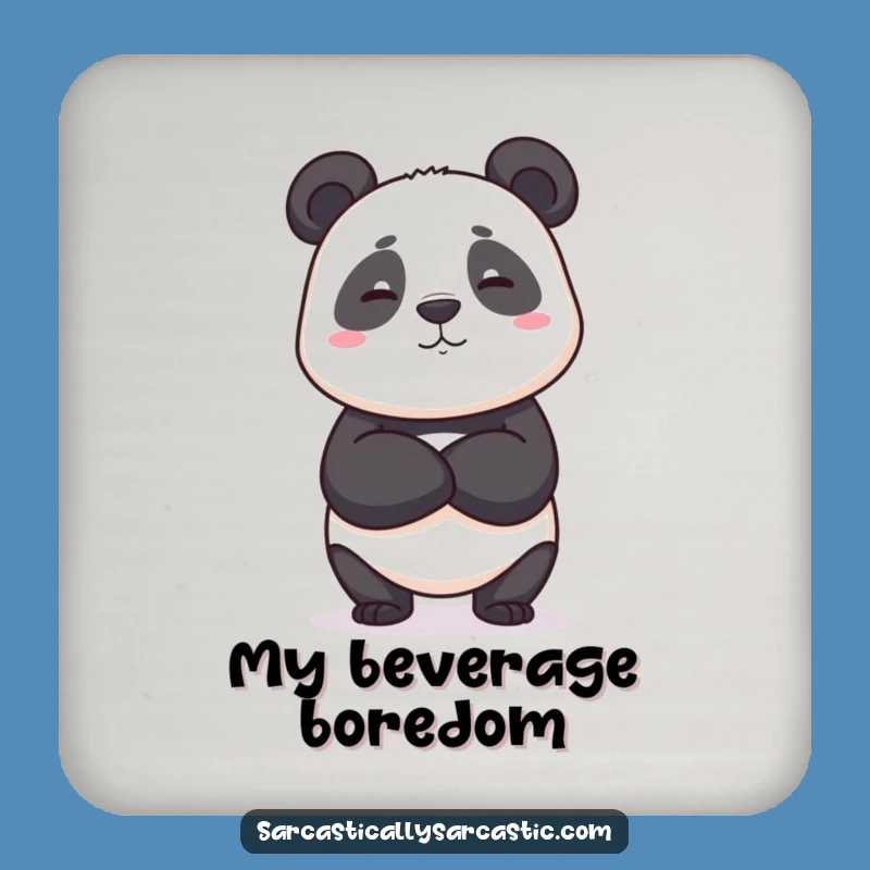 Funny Deadpan Panda Coaster - Unimpressed Surface Saver - Ideal Funny Gift