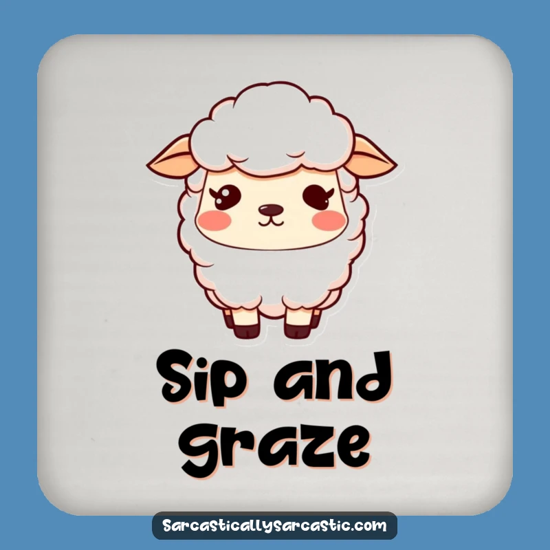 Funny Kawaii Sheep Coaster: Protect Surfaces with Vacant Stare, Perfect Funny Gift