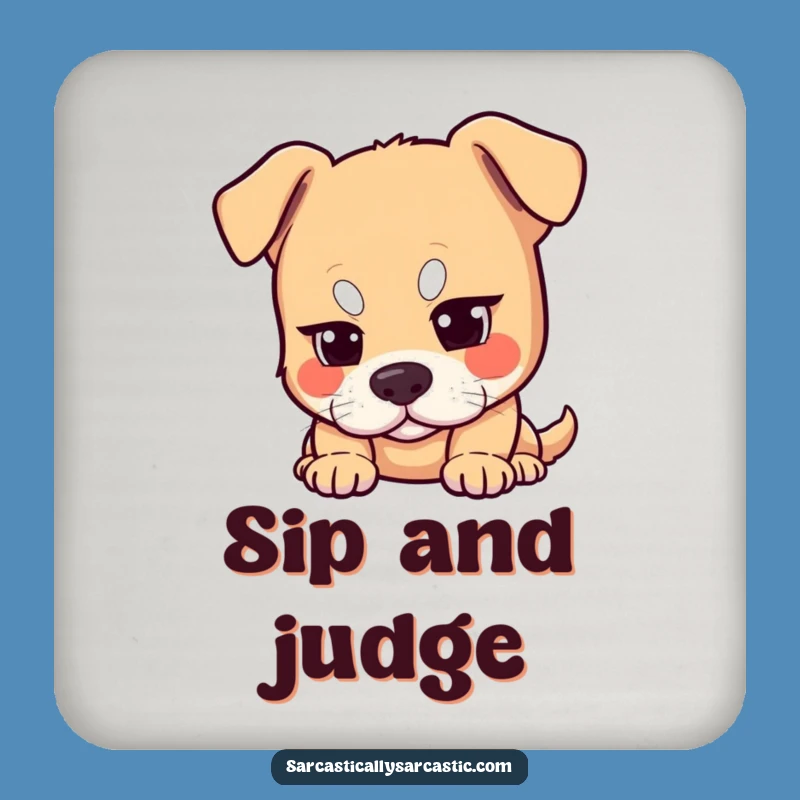 Funny Dog Eyebrow Coaster - Protect Surfaces with Sass