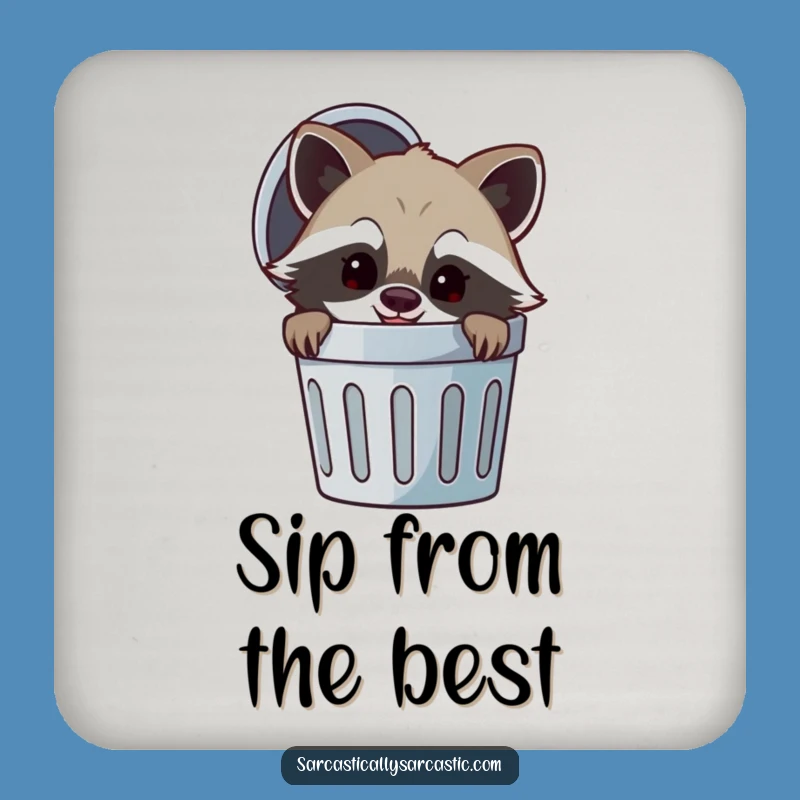 Funny Raccoon Trash Coasters: Protect Surfaces with Sass - A Charming Funny Gift Set