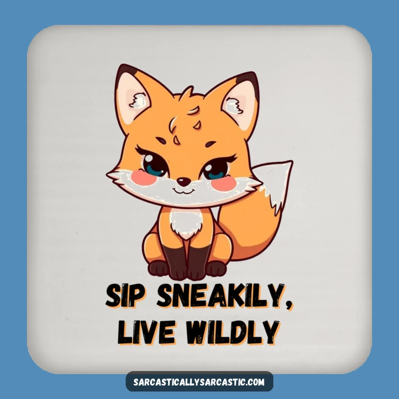 Funny Sly Fox Coasters: Protect Surfaces with Sass - A Charming Funny Gift Set