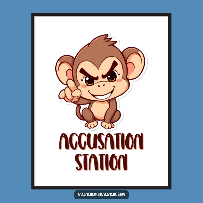 Funny Monkey Poster: Hilarious Wall Art for a Playful Space