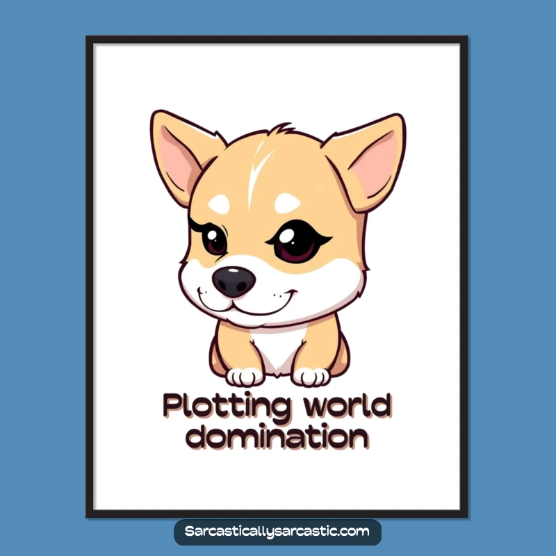 Funny Dog Wink Poster: Smirking Pup's Playful Wall Art Print